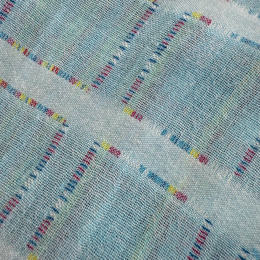 Carbon 2 Cobalt  Men’s Blue Sea‎ Change Chambray Patchwork Madras Gauze size M - Picture 4 of 14